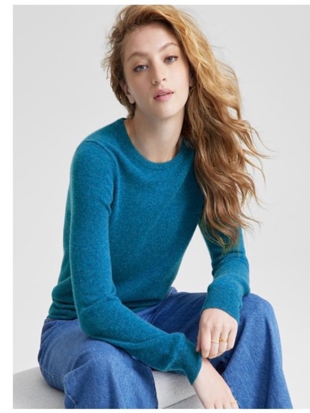 Charter Club Cashmere Crewneck Sweater - Blue Opal Heather